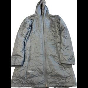 Womens COLUMBIA Gray Omni Heat Insulated Mighty Lite Hooded Jacket Sz M